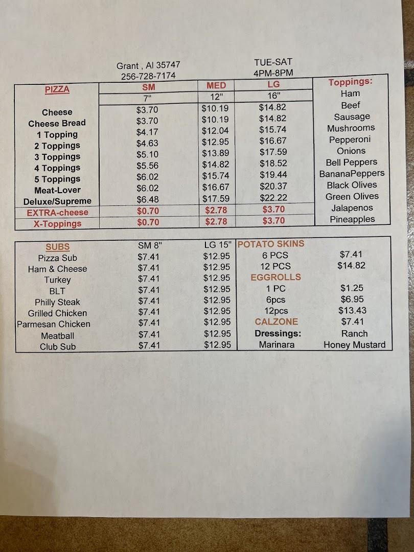 Main Street Pizza (Grant, Alabama)